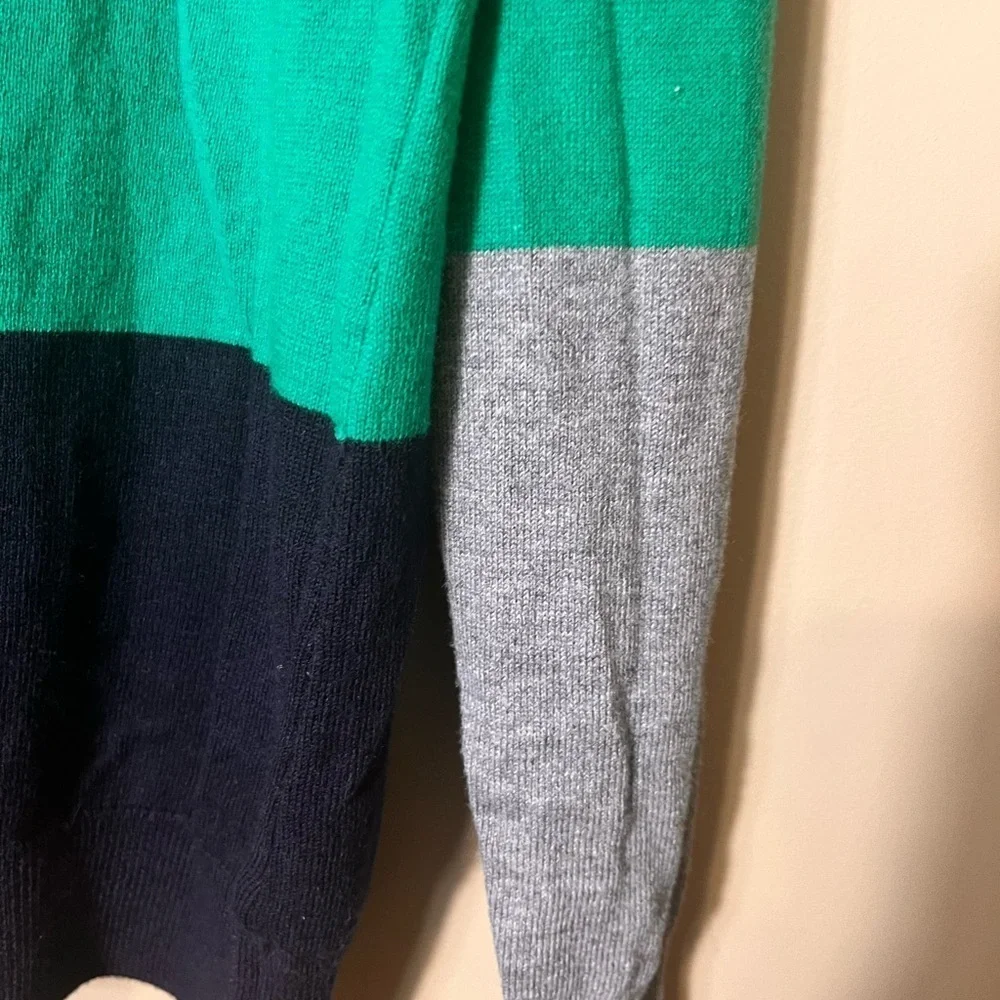 Vintage jcp Cashmere‎ Blend Color Block V Neck Sweater Large Preppy Academia Y2K